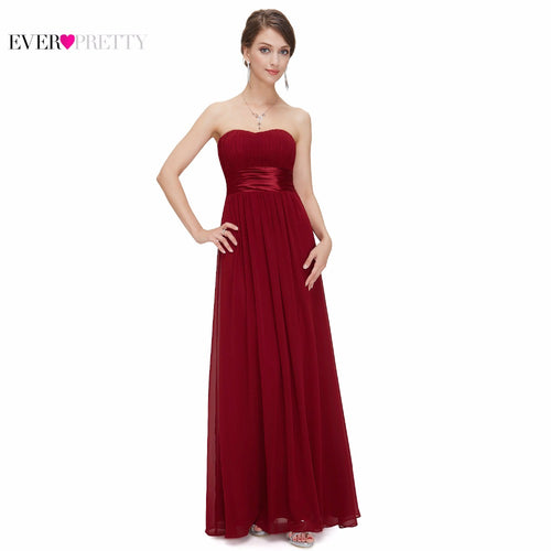 Burgundy Bridesmaids Dresses Ever Pretty EP09955 Elegant Gorgeous Sexy Strapless Peach Long 2017 New Arrival Purple Bridesmaids