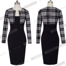 Autumn Winter Women Business Casual Sliming Pencil Dresses Elegant Long Sleeve Office Ladies Wear To Work EB10