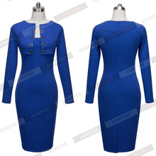 Autumn Winter Women Business Casual Sliming Pencil Dresses Elegant Long Sleeve Office Ladies Wear To Work EB10