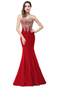 Robe de Soiree Longue Sexy Backless Red Mermaid Lace Evening Dress 2017 Long Cheap Appliques Evening Gowns Vestido de Festa