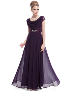 Purple Evening Long Dresses Special Occasion 2017 Double Cowl Neck Beads Formal Maxi Fashion Plus Size EP09989 Elegant dress