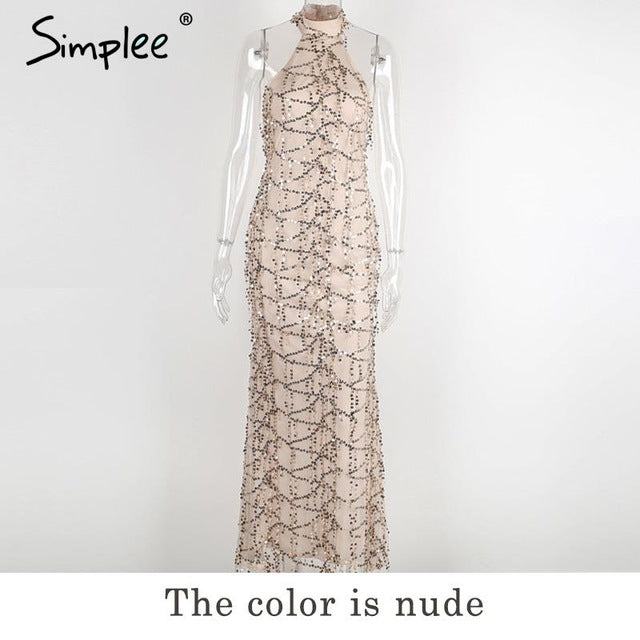 Simplee Apparel Elegant sequin tassel maxi mermaid dress Women evening party summer dress 2016 sexy mesh long dress vestidos