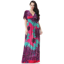 T'O Ice Silk V Neck Bohemian Plus Size Dress 4xl 5xl 6xl Summer Print Tunic Soft Skin Care Holidays Maxi Beach Long Dresses 403