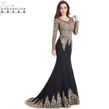 Robe de Soiree Longue Real Kaftan Dubai Black Long Sleeve Mermaid Evening Dresses 2017 Formal Evening Gowns China Vestido Longo