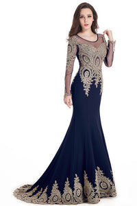 Robe de Soiree Longue Real Kaftan Dubai Black Long Sleeve Mermaid Evening Dresses 2017 Formal Evening Gowns China Vestido Longo