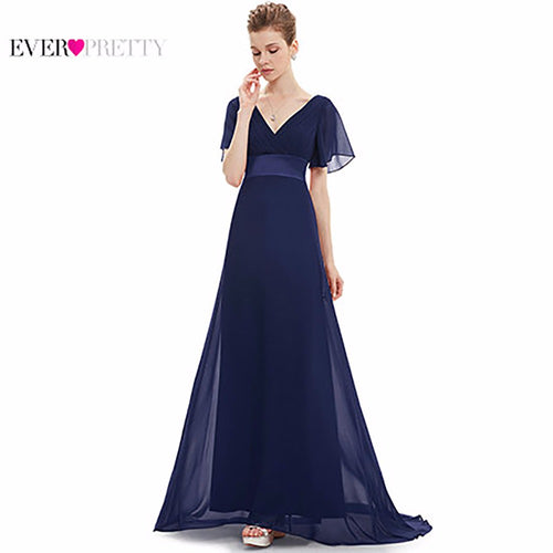 Evening Dresses EP09890 Padded Trailing Flutter Sleeve Long Women Gown 2017 New Chiffon Summer Style Special Occasion Dresses