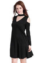 T'O Off Shoulder V Neck Long Sleeve Sexy Halter Dress Party Club Casual Street Work Soft Loose Fit A Line Swing Dresses 638