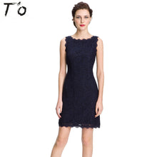 T'O Summer Woman Lace Crochet Pencil Dress V Back Sleeveless Elegant Party Club Office Work Casual Bodycon Sheath Dress 647